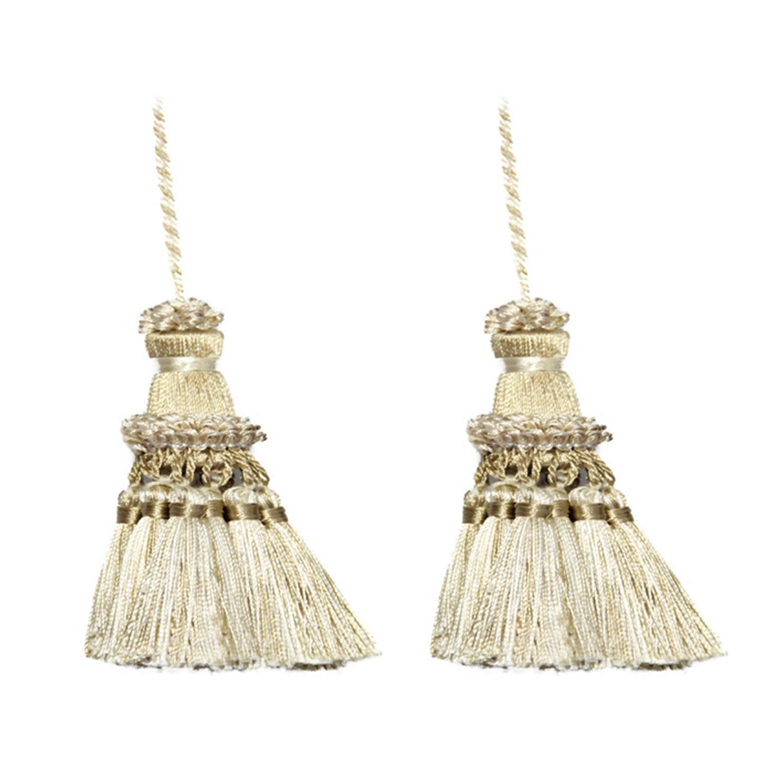 

Этнические кисти ручной работы для штор, аксессуары для штор, подвеска, подхваты, 2 шт. бежевый