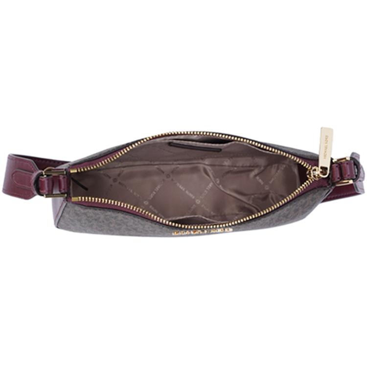 New MICHAEL KORS Jet Set PVC Crossbody Bag Shoulder Bag Small Size Women's Brown & Burgundy 35S1GTVC3B-MERLOT