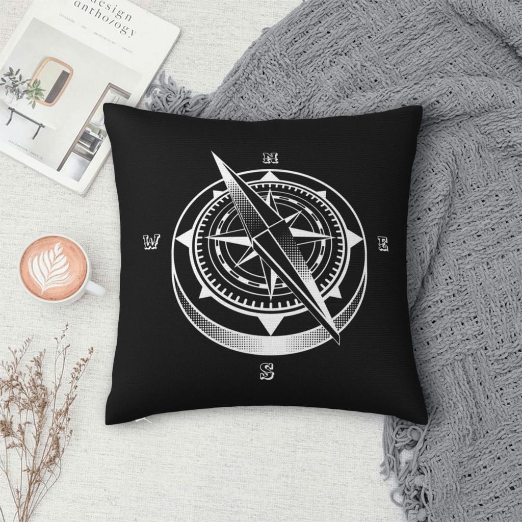 Nautical Compass Captain Anchor Boat Square Pillowcase Pillow Cover Cushion Throw Pillow For Home Sofa Living Room