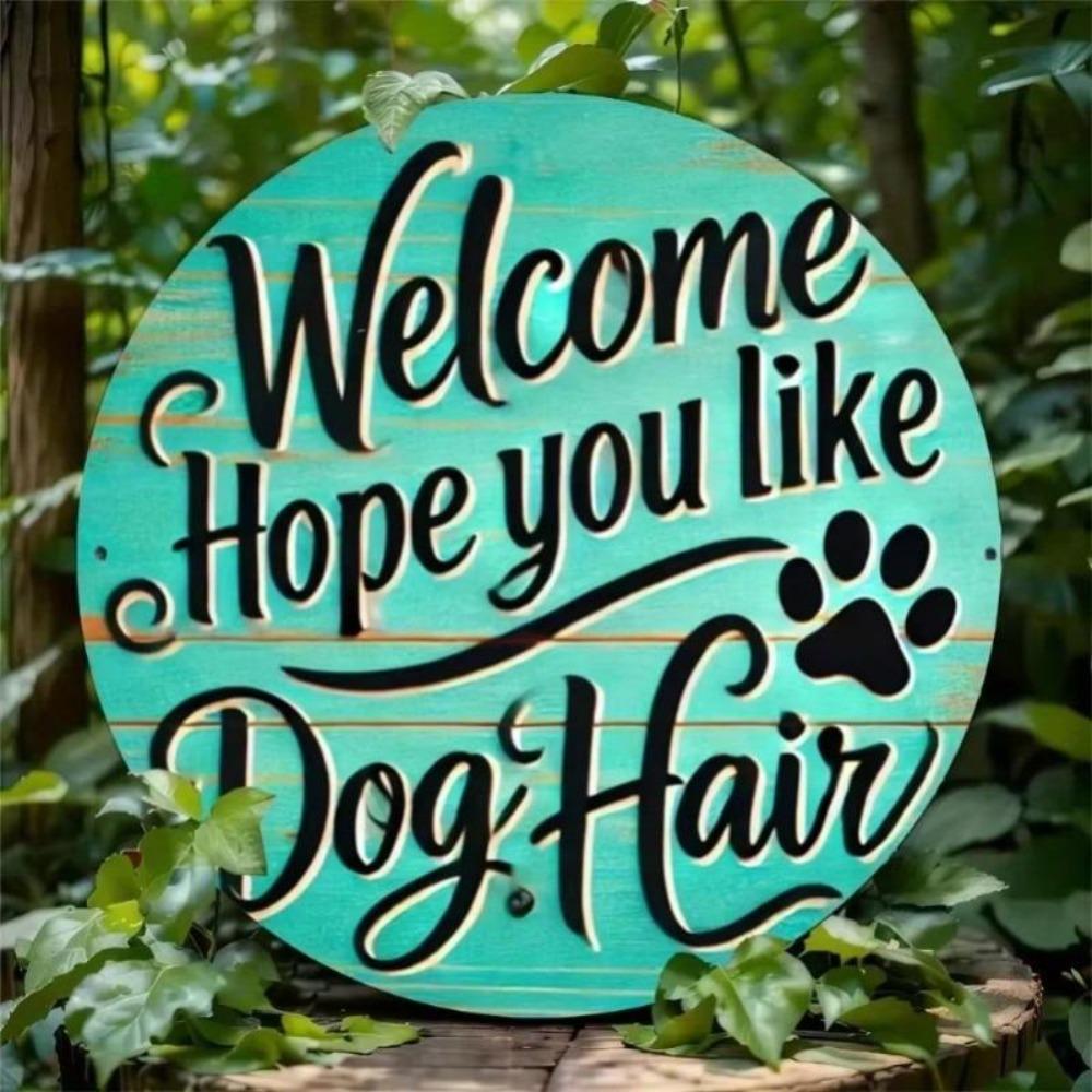 Funny Dog Sign Metal Wall Art Vintage Home Decor Pet Lover Gift