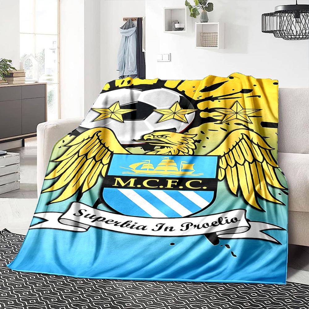 Manchester City Crest Blankets Flannel Printed Breathable Warm Throw Blanket for Home Office Bedspreads 0708a22