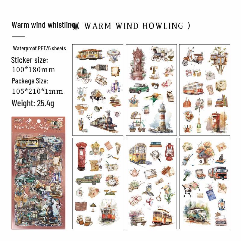 

Old Dream Waterproof PET Die-Cut Stickers for Creative Journaling