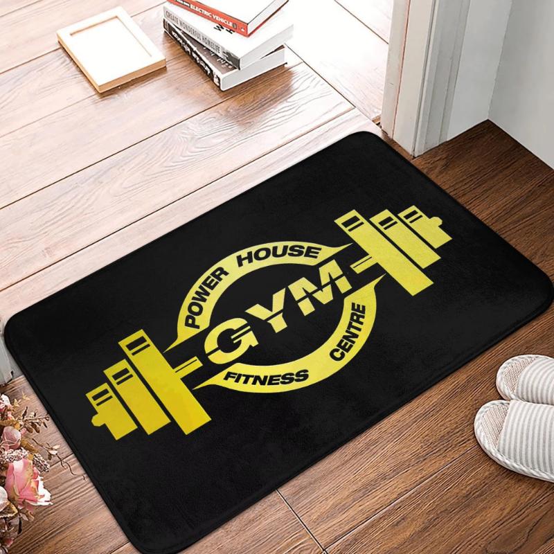 Bodybuilding Powerhouse  Gym Fitness Doormat, Non-Slip Fitness Welcome Mat for Bedroom Living Room Gym Garage Entrance Carpet 40x60cm