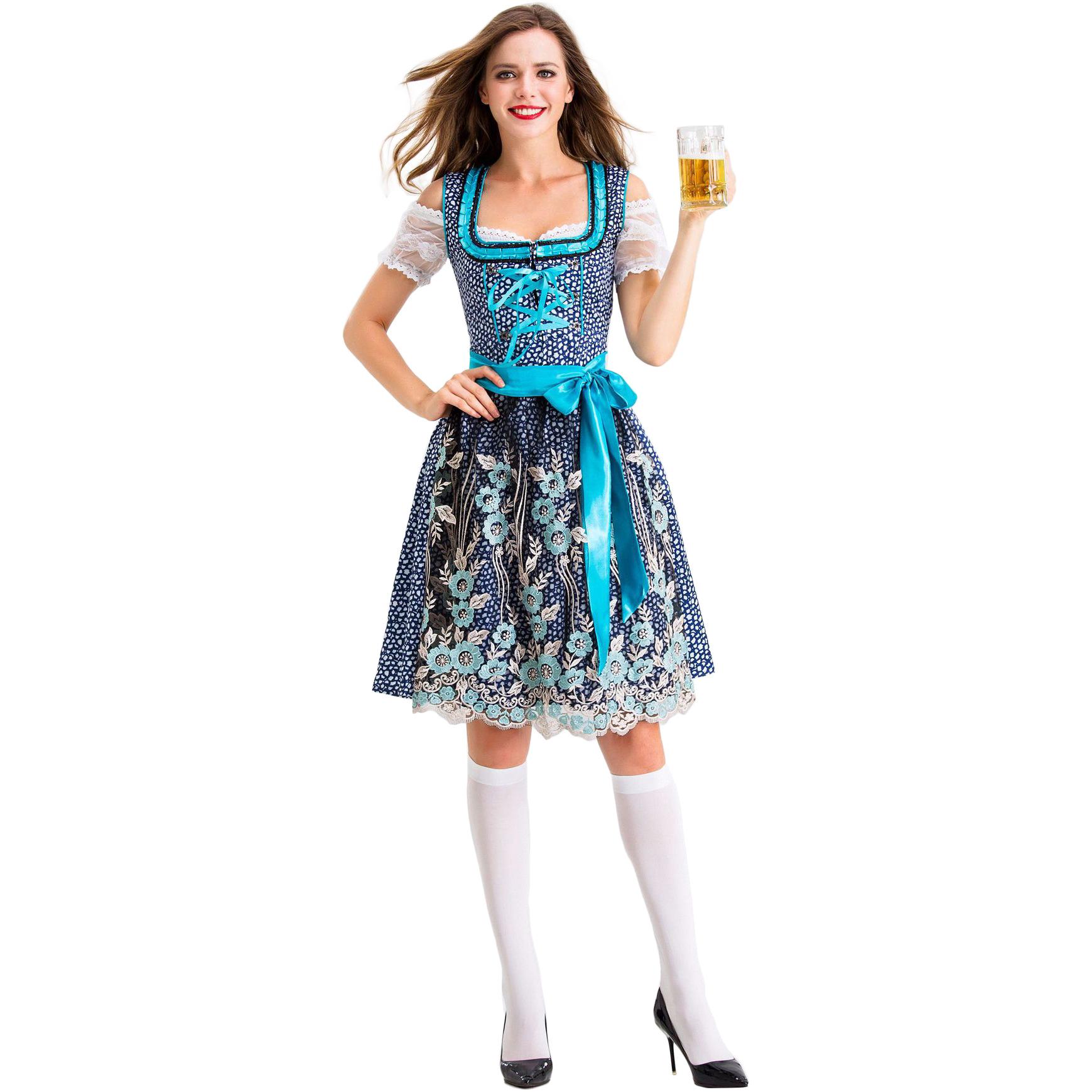 

3 немецких костюма Октоберфест, альпийские этнические платья кос сценические костюмы для фестиваля S синий