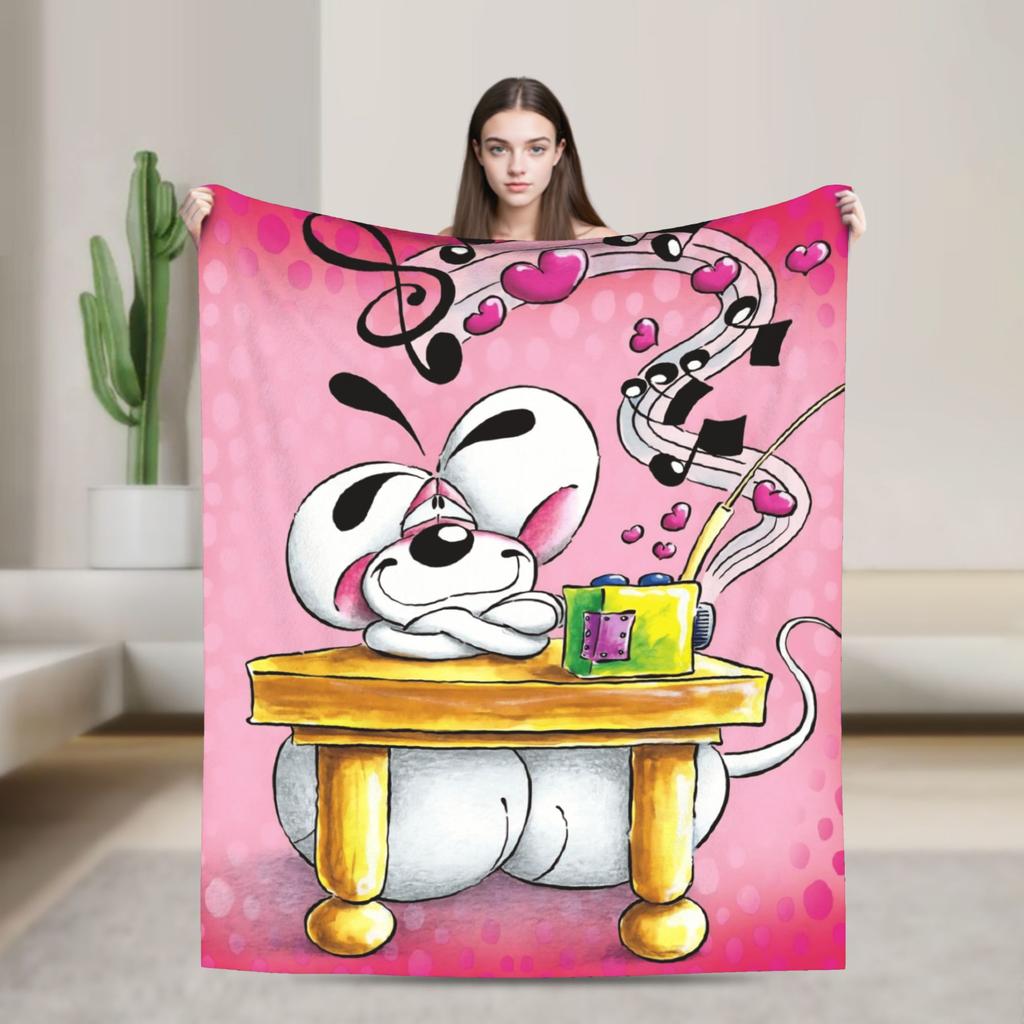 Diddl Cartoon Red LOVE Blankets Quality Soft  Throw Blanket Winter Travel Couch Bed Comfortable Bedspread