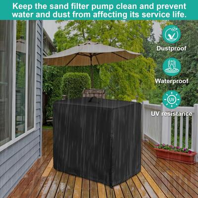 Pool Sand Filter Pump Cover Adjustable Waterproof Oxford Cloth Outdoor Above Ground Swimming Pool Pump Protector Sleeve Guard
