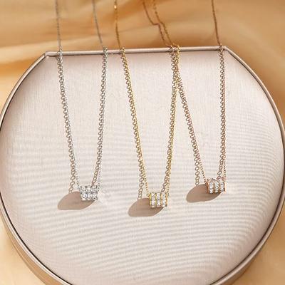 Diamond-encrusted Small Waist Pendant Necklace, Fashionable and Exquisite Couple Gift.