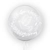 Transparent Balloon with Dove Print, White 45cm