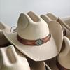 2026 Competitive Western cowboy Hat 100% Wool Fedora Hat for Women Men Riding Hat Panama Big Brim Cowgirl Hat sombrero vaquero