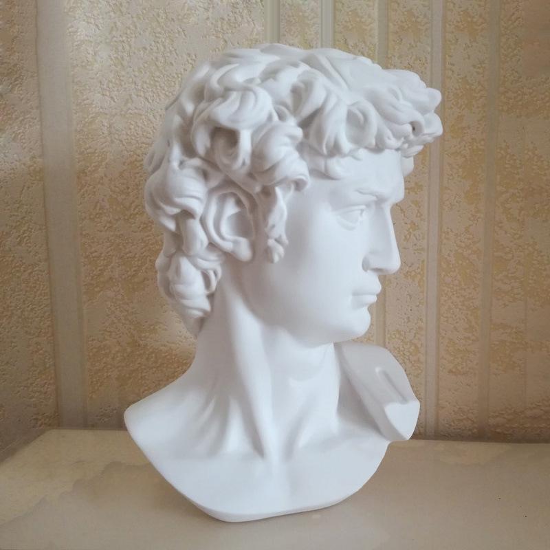 15cm European-Style David Resin Bust Statue - Nordic Decorative Figurine