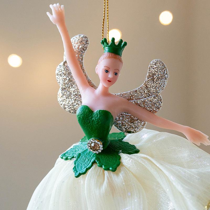 WTEMPO Christmas Ballet Dancing Girl Doll Hanging Pendents Gauze Enchanted Dance Love Girl Decorated Ornaments Cute Christmas Tree Decorations