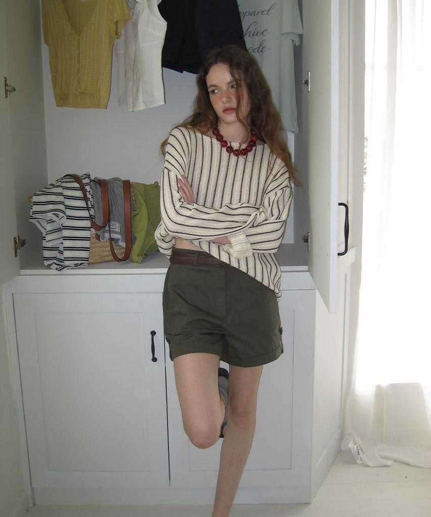 Eopaeleolakaibeu Have Summer Stripe Knit - Ivory