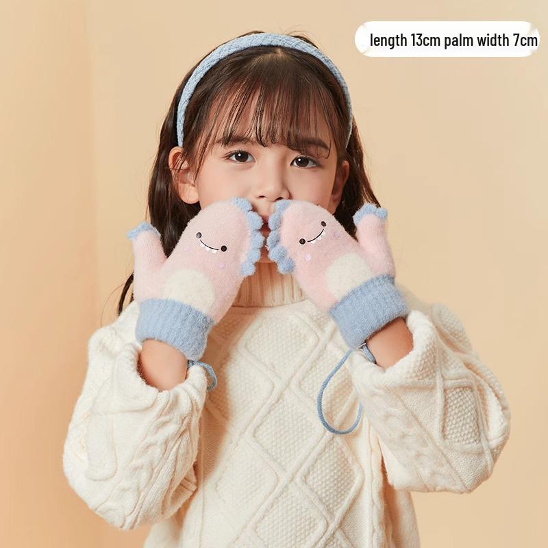 

Kids Winter Flip-Top Half-Finger Gloves: Cozy Velvet, Ideal for Girls & Boys Writing One Size