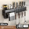 Wall Mounted Kitchen Knife Pot Cover Storage Rack Chopstick Cage Household Cutting Board Knife Integrated Storage Organizer