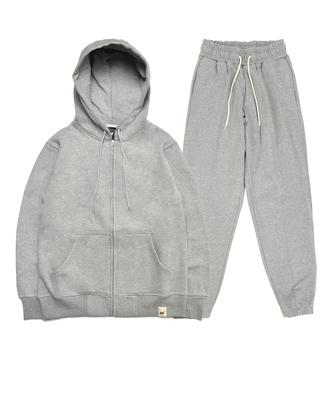 Uni Apparel [Set] Basic Zip-Up Hoodie And Jogger Sweatpants Set (Type A)