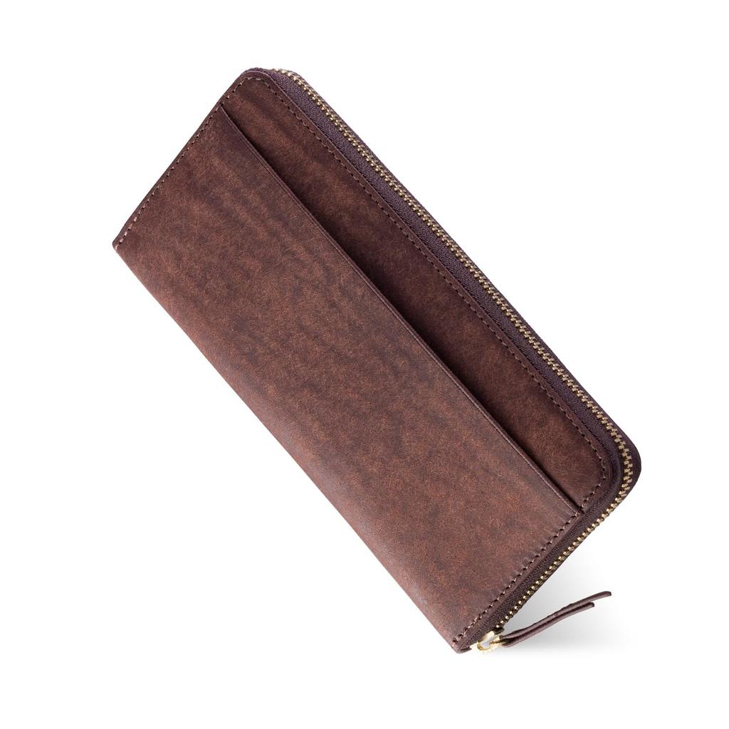 [SUCCEED] PUEBLO Men's Round Long Wallet, All Italian Leather, Large Capacity, Gift Box Included – Handcrafted by Leather Artisans