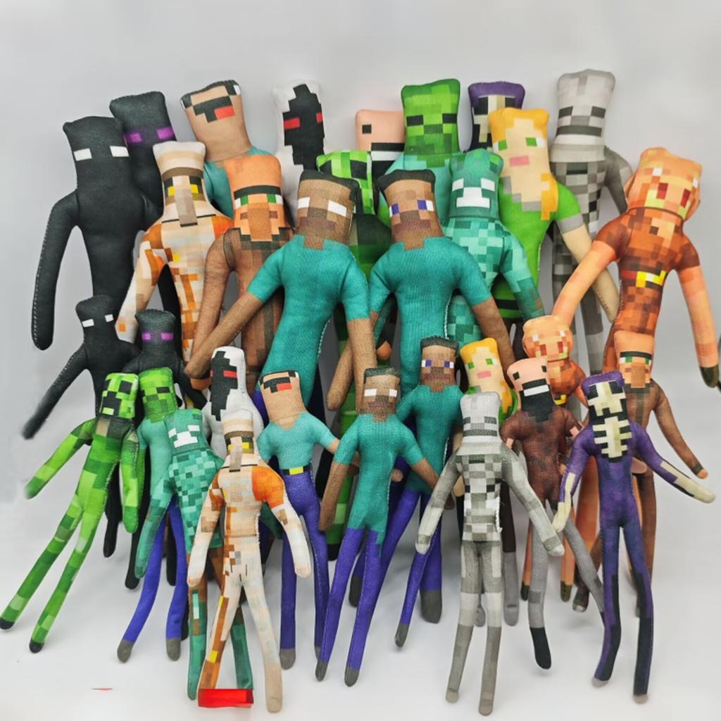 30cm Game Wolf Baby Skeleton, Enderman,Pig & Ocelot Abstract Joint Flexible For Fans Collectible Doll for Kids Children Gifts