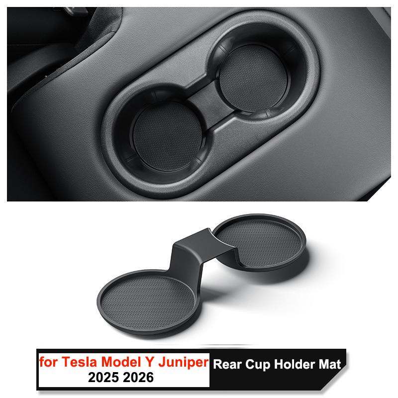 Car Cup Holder Mat for Tesla New Model Y Juniper Launch 2026 Bottle Cup Insert Protector Cushion Interior Accessories 2025 Parts