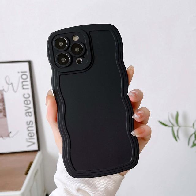Противоударный матовый силиконовый мягкий чехол Ins Big Wavy Jane для Iphone 11 12 Mini 13 Promax 14 Pro Max 7 8 Plus