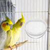 4Pcs Parrot Bird Feeding Bowls Transparent Plastic Spill Proof Hanging Cups Cage Water Dish for Small Birds Cockatiels