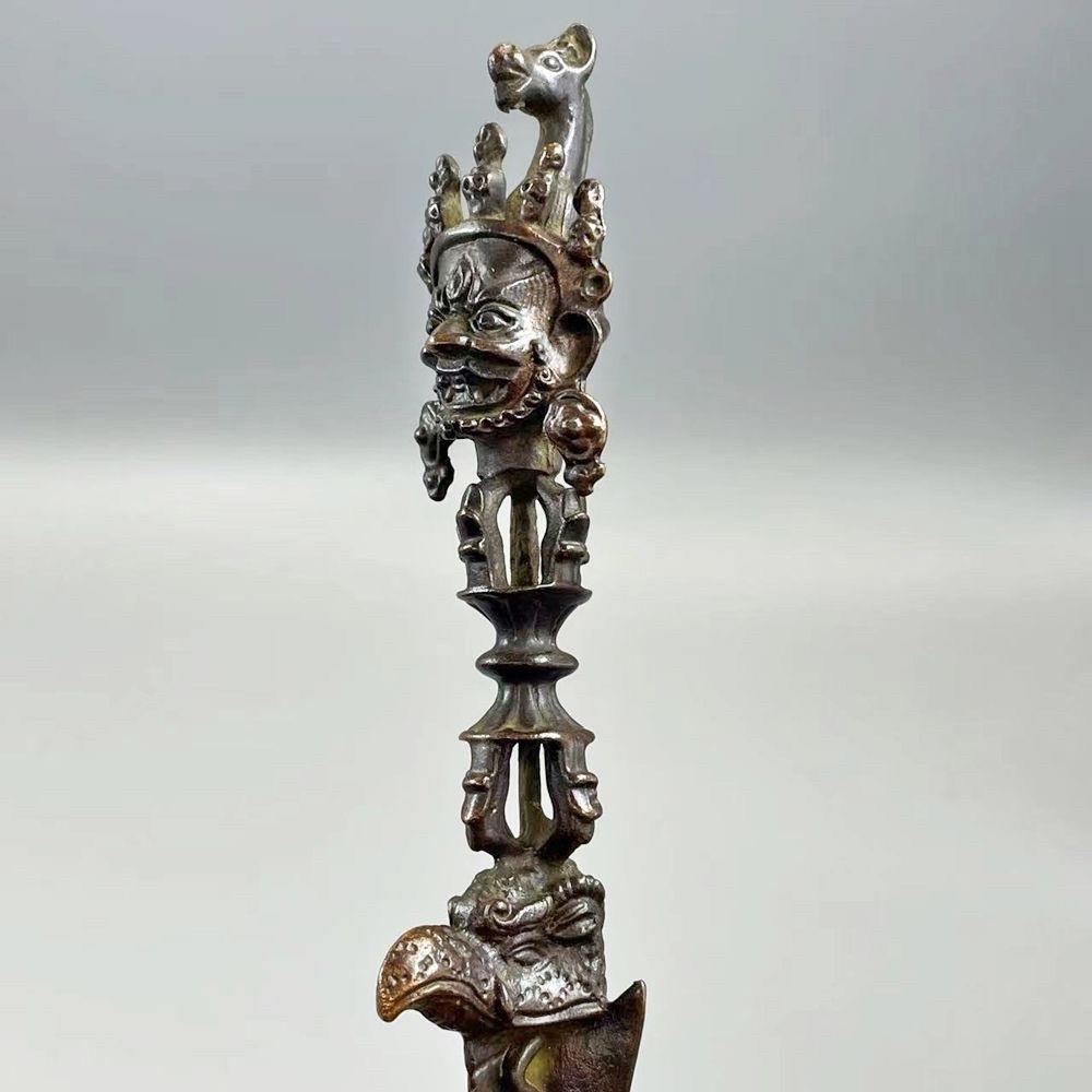 Vintage Hand Vajra Dorje Tibetischer Buddhismus Teufelsabwehrendes Artefakt Ritual Magischer Pferdekopfananhänger Halskette Schmuck Autodekoration