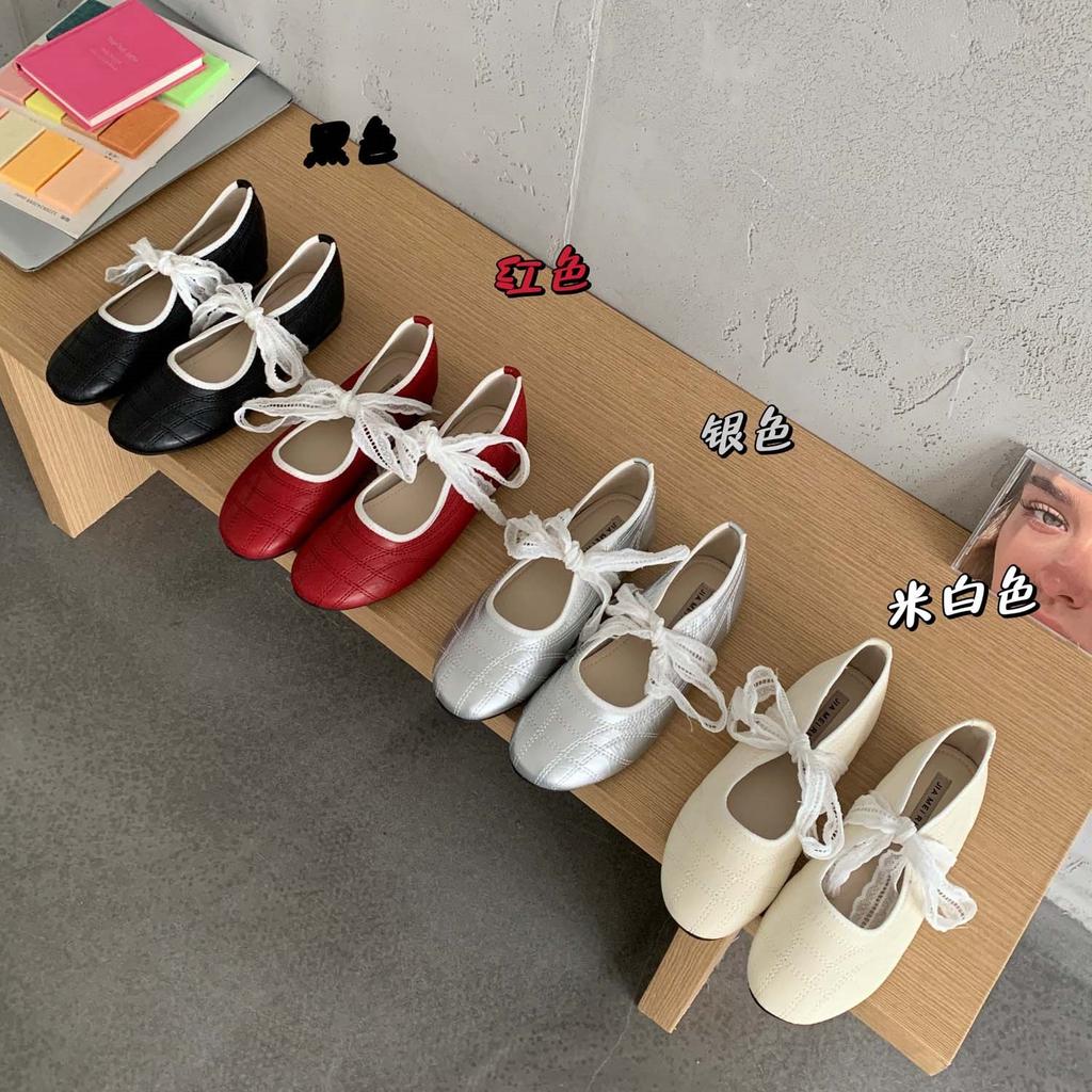 Fashion IPPEUM Women Ballet Flats Round Toe 2025 New Fashion PU Leather Mary Janes Ballerina Flat Shoes