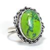 Copper Green Turquoise Gemstone 925 Sterling Silver Jewelry Ring Size 9.5 SU-11685