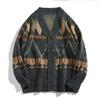 Vintage Japanese Style Men S Loose Fit V Neck Long Sleeve Knit Cardigan Casual Top