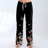 Damen Pyjamahose Nachtwäsche Lässige Hose mit Kordelzug und elastischer Taille Bequeme gerade lockere Yogahose