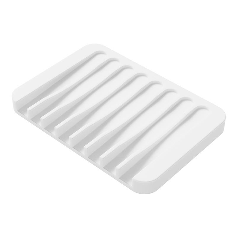 1-6PCS Silicone Soap Box Creative No Punching Silicone Soap Holder Simple Draining Soap Solder Without Water Accumulation Box