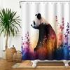 Animal Panda Cartoon Funny Shower Curtains Waterproof Polyester Green Bamboo Plants Printing Shower Curtain for Bathroom Decor