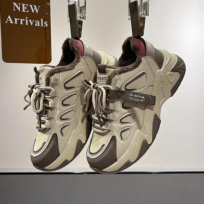 

Platform dad shoes 2025 new models show feet small autumn and winter new models velvet versatile sports casual retro running shoes women 35