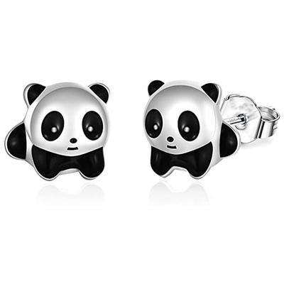 Cute Silver Color Panda Earrings Ladies Daily Wear Party Earrings Valentine's Day Gift