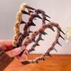 "Korean High-Grade Plush Leopard Print Headband for Women – Fluffy Autumn/Winter Style with High Skull Top for Face Washing"