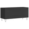 Black Storage Shelf, Living Room Side Cabinet, Storage Cabinet for Magazine Vases and Decorative Items, V-shaped Legs, 100x38x48 Cm