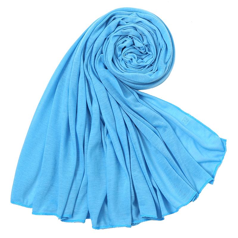 Big Size Polyester Jersey Hijab Scarf Long Muslim Shawl Plain Soft Turban Tie Head Wraps For Women Africa Headband Headscarf