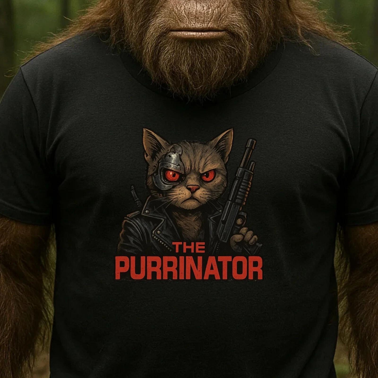 T-Shirt Herren Der Purrinator Parodie Motiv Baumwolle Größe S bis 5XL M