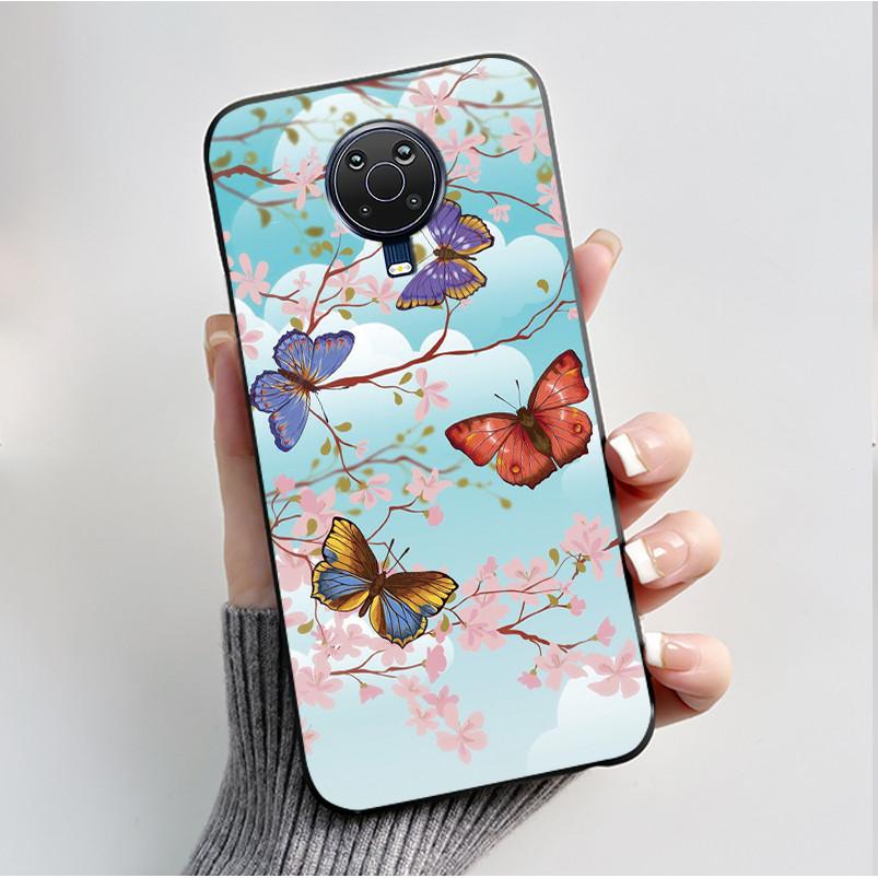 Printed Phone Case For Nokia G10 / Nokia G20 / Nokia 6.3 Fundas Soft Silicone Black Shell Cover Cute Flower Cartoon Casing Coque