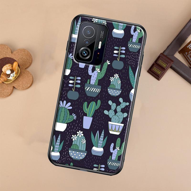 Cute Cactus Potted Plant Case For Xiaomi POCO X7 Pro X3 X5 X6 F3 F5 F6 M6 Pro 11T 12T 13T 14T Pro 13 14 Ultra Cover