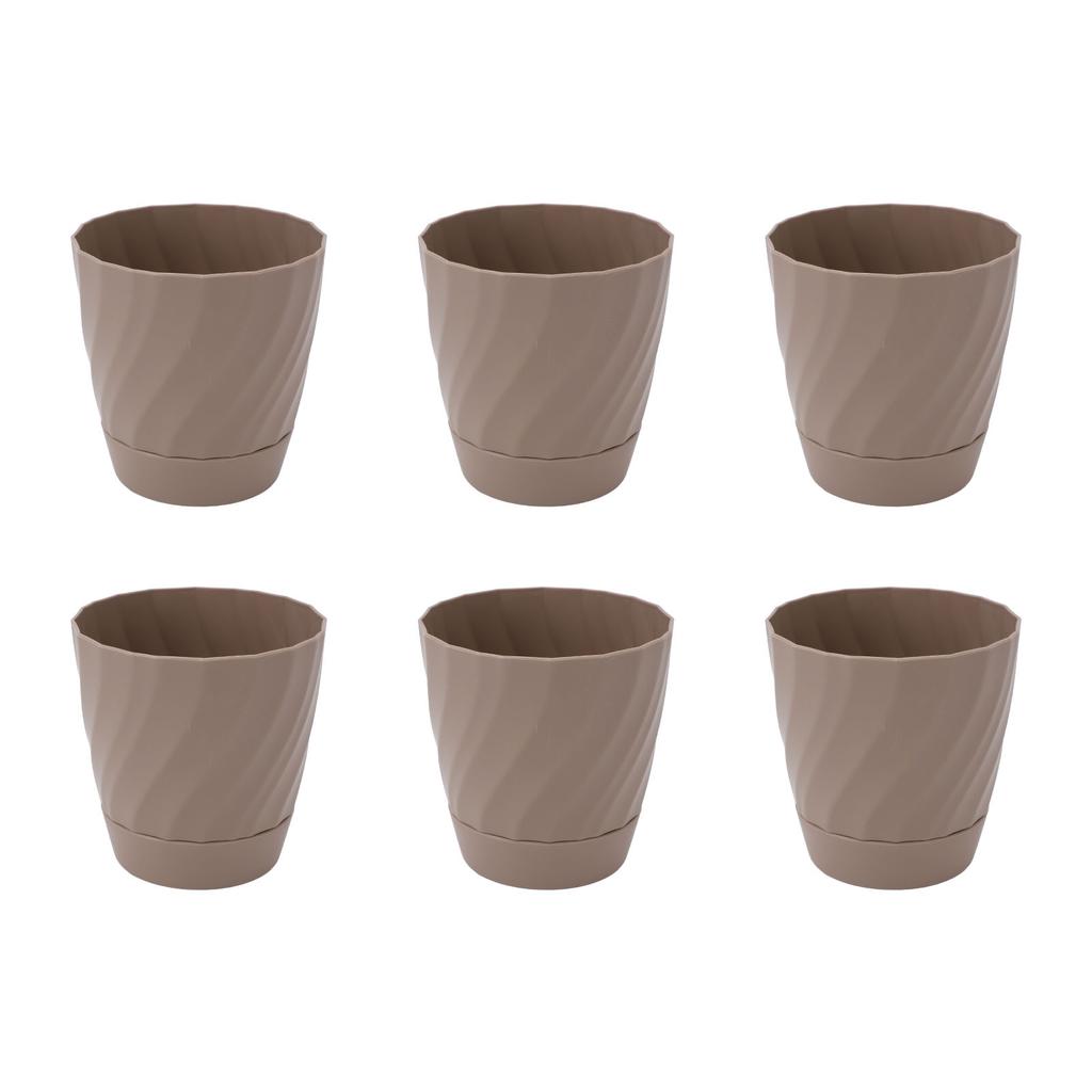 6pcs Plastic Flower Pot Gardening Plant Container Lightweight Plastic Planter for Home Balcony