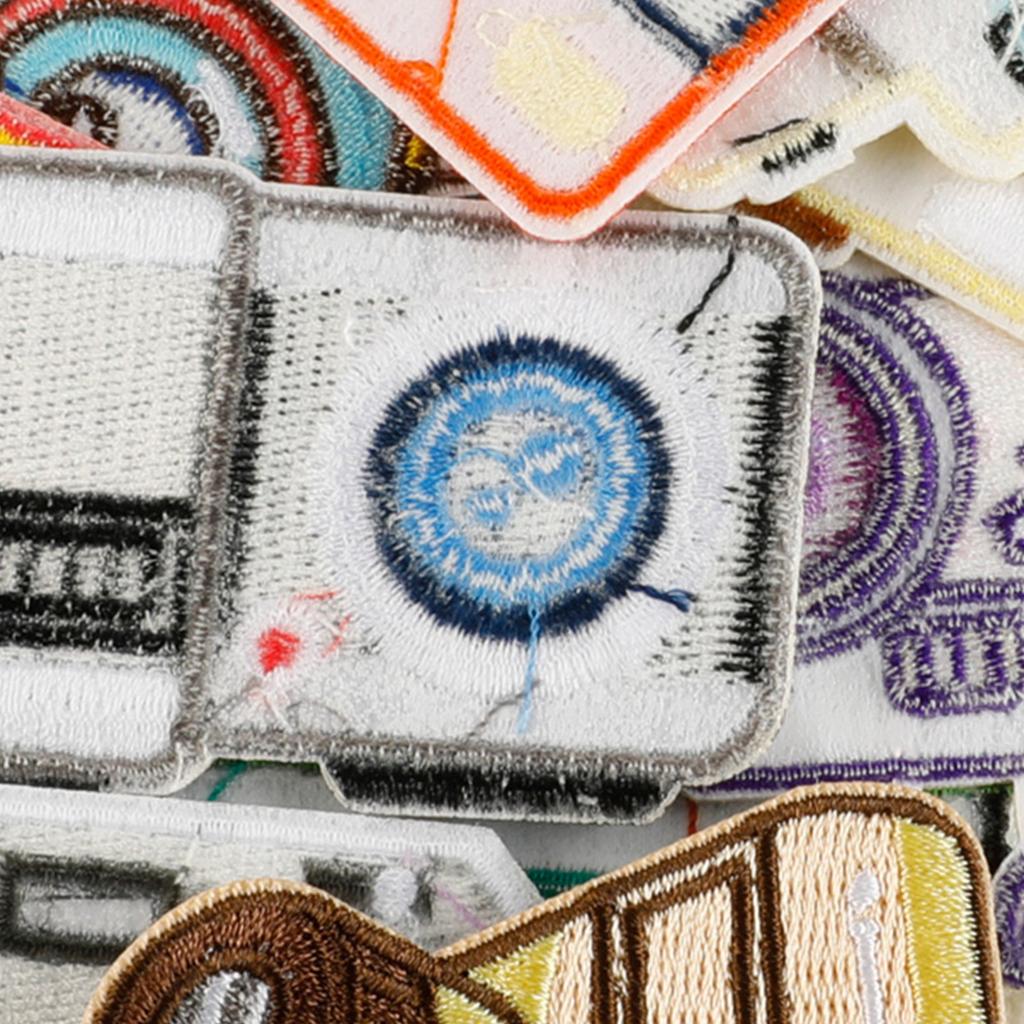 11 Pcs Colorful Embroidered Patches Cartoon Camera Sewing Patches Iron On Patches Applique Patches Sew On Patches