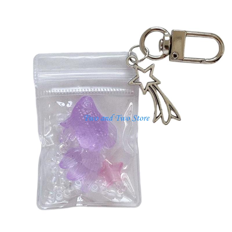HX6F Sturdy Resin Fish Keychain Ocean Theme Accessory Birthday Gift for Girls