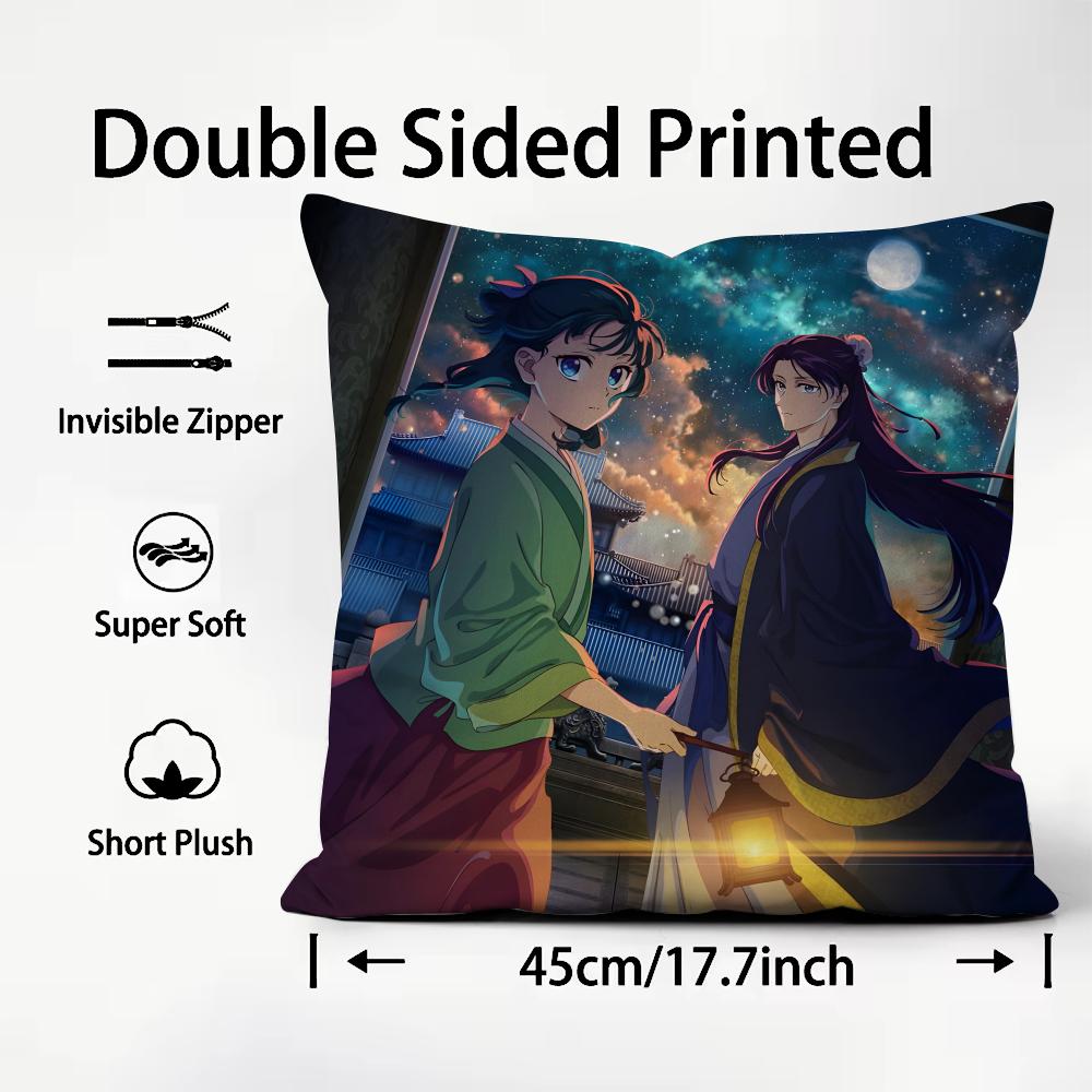 TThe ApothecaryY Diaries AnimeCushion Cover Plush Fabric Soft DoubleSided Printed Sofa Warm Winter Home Child Gift Pillow Case