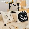 1PC LOZUJOJU Halloween Pillowcase Ghost Pumpkin Pattern Embroidered Soft Cushion Cover for Sofa Living Room Bedroom Home Decor