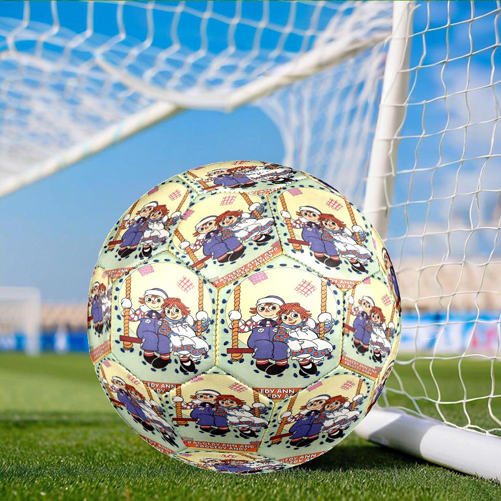 Raggedy Ann And Andy Adventure Size 5 Soccer Ball, Suitable for Training and Matches, High-Elasticity, Wear-Resistant Material Gift for Fan