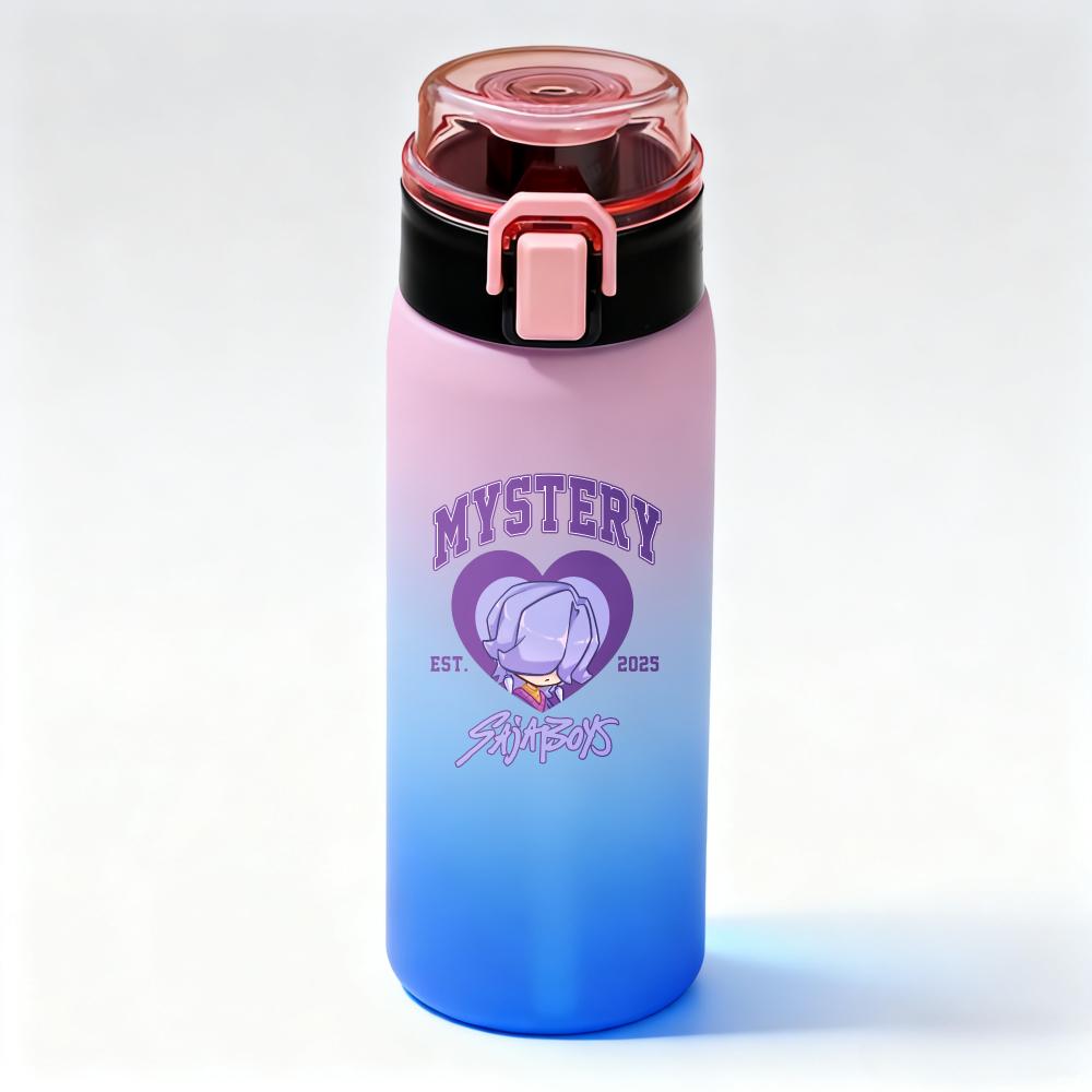 KPop Demon Hunters Gradient Water Bottles High-capacity Drinking Straw Cup Portable Girl Outdoor Office School 500ml Kid Friendly Entertaining Fun