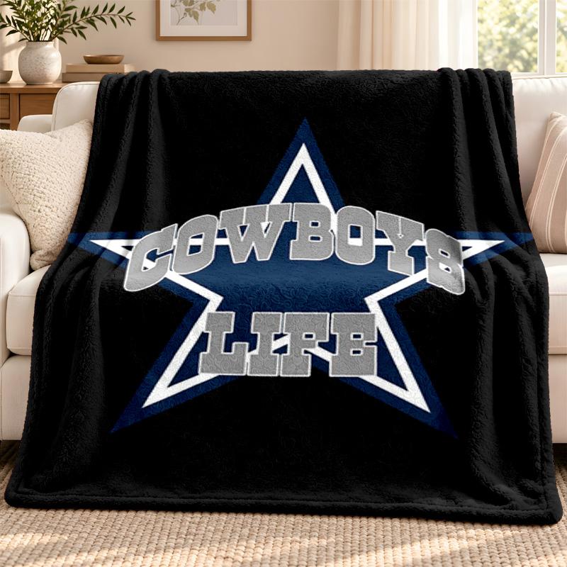 Dallas Cowboys Decke Flanelldecke Weich Gemütlich Plüsch Überwurf für Sofa Bett Leichtgewichtige Heimdekoration Outdoor Camping
