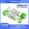VariCore 3.7V 14500 1410S 1000mAh Li-ion Rechargeable Battery for Multimeter Sweeper Lamp Digital Camera Control Mini Fan