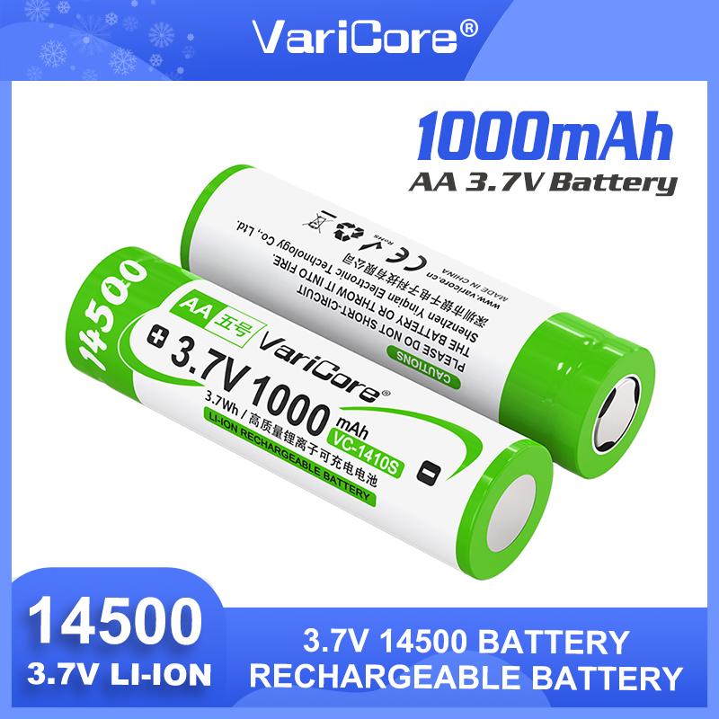VariCore 3.7V 14500 1410S 1000mAh Li-ion Rechargeable Battery for Multimeter Sweeper Lamp Digital Camera Control Mini Fan