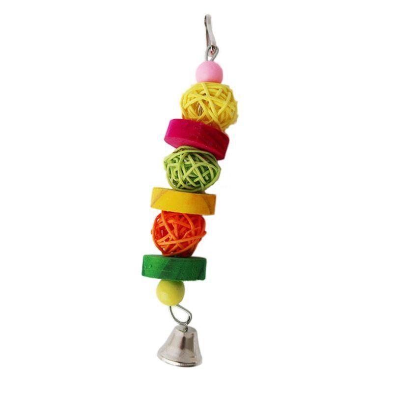 Bird Tearing Toy Blocks Rattan Balls Parrot Chewing for Conures Parakeets African Greys Finch Canary